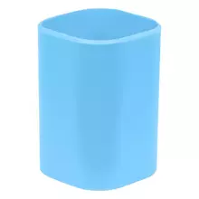 Подставка-стакан СТАММ "Фаворит" пластиковая квадратная голубая