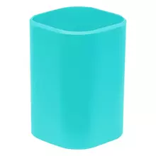 Подставка-стакан СТАММ "Фаворит", пластиковая, квадратная, мятная