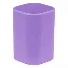 Подставка-стакан СТАММ "Фаворит" пластиковая квадратная фиолетовая