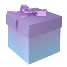 Коробка складная подарочная MESHU "Duotone. Blue-Lilac gradient" (15*15*15 см.) с лентой