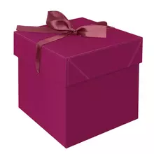 Коробка складная подарочная MESHU "Persian Red" (15*15*15 см.) с лентой