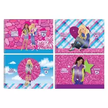 Альбом для рисования 40 л. А4 на гребне BG "Barbie Style" выб. лак блестки