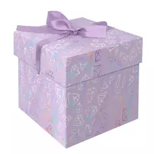 Коробка складная подарочная MESHU "Crystals" (15*15*15 см.) с лентой отд.фольгой