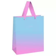 Пакет подарочный 26*32*12см MESHU "Duotone. Light blue-Pink gradient" отд. фольгой матовая ламинация