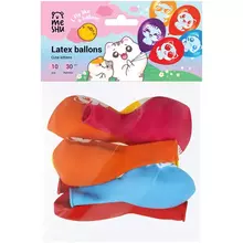 Воздушные шары, 10 шт. М12/30 см. MESHU "Cute kittens", пастель, ассорти