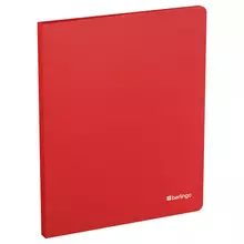 Папка с зажимом Berlingo "Soft Touch", 17 мм. 700 мкм. красная, с внутр. карманом