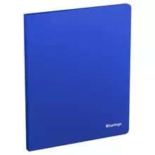 Папка с зажимом Berlingo "Soft Touch", 17 мм. 700 мкм. синяя, с внутр. карманом