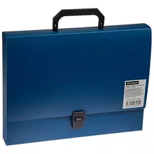 Папка-портфель 1 отделение OfficeSpace А4, 600 мкм. на замке, пластик, синий