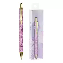 Ручка шариковая автоматическая MESHU "Pink shimmer" синяя, 1,0 мм.