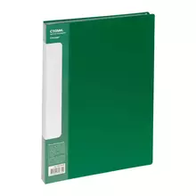 Папка с 80 вкладышами СТАММ "Стандарт" А4 30 мм. 800 мкм. пластик зеленая