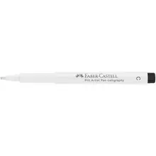 Ручка капиллярная Faber-Castell "Pitt Artist Pen Calligraphy" цвет 101 белый, С=2,5 мм. пишущий узел каллиграфический