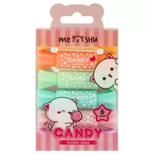 Набор текстовыделителей двусторонних MESHU "Candy" 6 цв. пастельные цвета 2/4 мм. ПВХ бокс с европодвесом