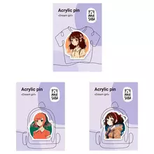 Набор акриловых значков MESHU "Dream girls" прямая УФ-печать 3 шт.