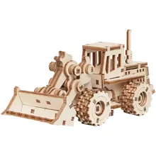 Конструктор деревянный ТРИ СОВЫ "Трактор с ковшом" 12*4*5 см. 89 деталей пакет с еврослотом