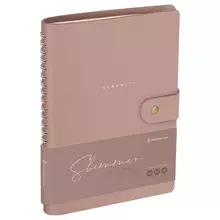 Записная книжка А5 96 л. ЛАЙТ, кожзам, скрытый гребень, Greenwich Line "Shimmer. Dusty pink", блок в линию