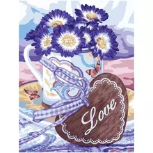 Картина по номерам на картоне ТРИ СОВЫ "С любовью" 30*40 с акриловыми красками и кистями
