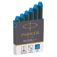 Картриджи чернильные Parker "Cartridge Quink Mini" синие 6 шт. картонная коробка