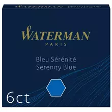Картриджи чернильные Waterman International, синий, 6 шт. картонная коробка