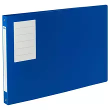 Папка на 4 кольцах OfficeSpace А3, 27 мм. 800 мкм. горизонтальная, пластик, синяя