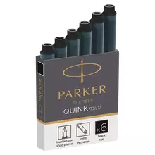 Картриджи чернильные Parker "Cartridge Quink Mini" черные, 6 шт. картонная коробка