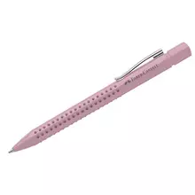 Ручка шариковая автоматическая Faber-Castell "Grip 2010" синяя 10 мм. трехгран. дымчато-розовая