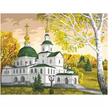 Картина по номерам на холсте ТРИ СОВЫ "Церковь", 30*40, с акриловыми красками и кистями