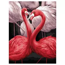 Картина по номерам на холсте ТРИ СОВЫ "Розовые фламинго" 30*40 с акриловыми красками и кистями