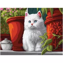 Картина по номерам на холсте ТРИ СОВЫ "Пушистый котенок" 40*50 с акриловыми красками и кистями