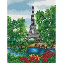 Алмазная мозаика ТРИ СОВЫ "Лето в Париже", 30*40 см. холст на деревянном подрамнике, картонная коробка с пластиковой ручкой