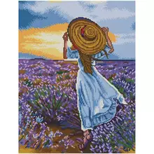 Алмазная мозаика ТРИ СОВЫ "Девушка в шляпе", 40*50 см. холст на деревянном подрамнике, картонная коробка с пластиковой ручкой