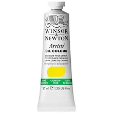 Краска масляная профессиональная Winsor&Newton "Artists Oil", 37 мл. беcкадмиевый лимонный