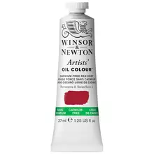 Краска масляная профессиональная Winsor&Newton "Artists Oil", 37 мл. беcкадмиевый насыщенно-красный
