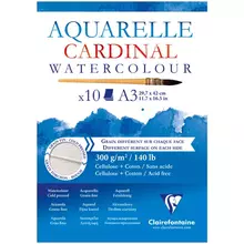 Альбом для акварели 10 л. А3 на склейке Clairefontaine "Cardinal" 300г./м2 торшон холод. пресс. 30% хлопок