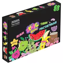 Набор слаймов мини ТРИ СОВЫ Slime boom "Взрывной фрукт" 70 мл. 20 шт. 5 видов с блестками картонный шоу-бокс