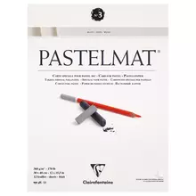 Альбом для пастели, 12 л. 300*400 мм. на склейке Clairefontaine "Pastelmat", 360г./м2, бархат, белый