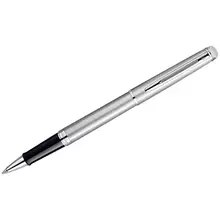 Ручка-роллер Waterman "Hemisphere Stainless Steel PT" черная 08 мм. подарочная упаковка
