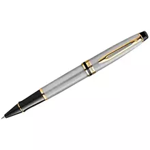 Ручка-роллер Waterman "Expert Stainless Steel GT" черная, 0,8 мм. подарочная упаковка