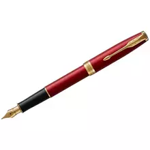 Ручка перьевая Parker "Sonnet Intense Red Lacquer GT" черная, 0,8 мм. подарочная упаковка