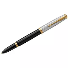 Ручка перьевая Parker "51 Black GT" темно-синяя 08 мм. подарочная упаковка