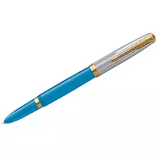 Ручка перьевая Parker "51 Turquoise GT" темно-синяя, 0,8мм, подарочная упаковка