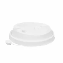 Крышка с питейником для бумажного стакана, диаметр 80 мм. матовая, белая, полипропилен, ВЗЛП