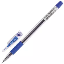Ручка гелевая с грипом PENTEL (Япония) синяя корпус прозрачный узел 05 мм. линия письма 025 мм.