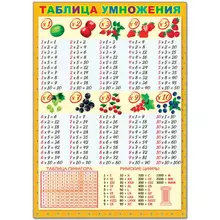 Плакат настенный Русский Дизайн "Таблица умножения" 490*690 мм