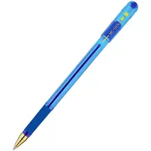 Ручка шариковая MunHwa "MC Gold" синяя 07 мм. грип