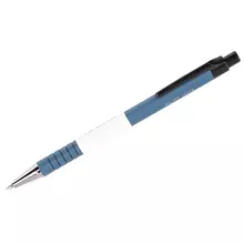 Ручка шариковая автоматическая Pilot синяя 07 мм. синий прорезиненный корпус