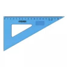 Треугольник пластиковый 30х18 см. Пифагор тонированный голубой
