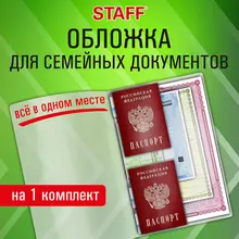 Папка-органайзер обложка семейная для 1-го комплекта документов А4 ПВХ матовая Staff