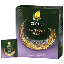 Чай CURTIS "Lavender Fleur" зеленый c лавандой, лепестками роз, 100 пакетиков в конвертах по 1,7 г
