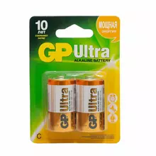 Батарейки GP Ultra, С (LR14, 14 А), алкалиновые, КОМПЛЕКТ 2 шт., блистер