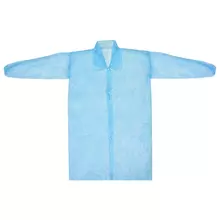 Халат одноразовый голубой на кнопках комплект 10 шт. XL, 110 см. резинка, 20г./м2, СНАБЛАЙН